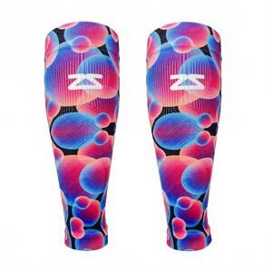 NEW ZENSAH unisex compression leg sleeves in black/aqua/neon pink